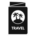 Travel ticket label icon simple vector. Family insurance