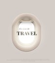 Travel time lettering with porthole plane design