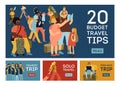 Travel Tips Concept Banners Set Royalty Free Stock Photo