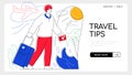 Travel tips for a good holidays - flat design style web banner Royalty Free Stock Photo