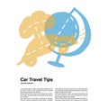 Travel Tips text example with car travelling symbols