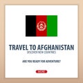 Travel to Afghanistan. Discover and explore new countries. Adventure trip.