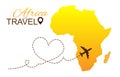 Travel to Africa by airplane concept. Love Africa Royalty Free Stock Photo