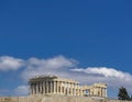 Travel to Athens Greece. Parthenon ancient temple on acropolis fortified hill. Royalty Free Stock Photo