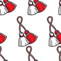 Travel to Bulgaria Bulgarian symbol red and white tassels seamless pattern vector