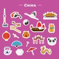 Travel to China, Beijing vector icons set