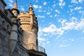 Tower of Swallow Nest Castle in Crimea Royalty Free Stock Photo