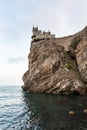 Swallow Nest Castle over Black Sea in evening Royalty Free Stock Photo