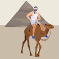 Travel to Egypt Cairo, Giza, vector illustration Royalty Free Stock Photo