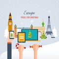 Travel to Europe for christmas. Merry Christmas Royalty Free Stock Photo