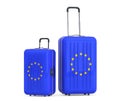 Travel to European Union concep. Suitcases with European Union f Royalty Free Stock Photo