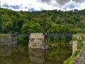 Travel to France, Gargilesse-Dampierre, view from the Black Bridge in the valley of the Creuse between Ceaulmont and Crozant Royalty Free Stock Photo