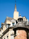 houses and tower of church Notre-Dame in Vitre