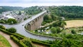 panorama of Dinan city from Jardin Anglais Royalty Free Stock Photo