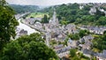 view of Dinan city from Jardin Anglais in rain Royalty Free Stock Photo