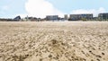 view of sand beach of Le Touquet with apartments