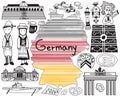 Travel to Germany doodle drawing icon Royalty Free Stock Photo