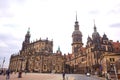 Travel to Germany - an elegant baroque Dresden. square and church. View of the historic part of Dresden