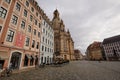 Travel to Germany - an elegant baroque Dresden. square and church. View of the historic part of Dresden