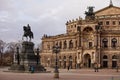 Travel to Germany - an elegant baroque Dresden. square and church. View of the historic part of Dresden