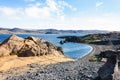 volcanic shore of Kleifarvatn lake in Iceland