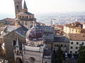 above view of Piazza Duomo and Basilica in Bergamo