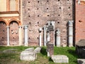 Ancient roman ruins in Sforza Castle in Milan city Royalty Free Stock Photo