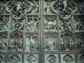 Decorated outdoor doors of Milan Cathedral