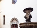 fountain San Pancrazio near church in Bergamo Royalty Free Stock Photo