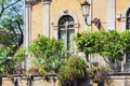 Travel to Italy - historical street of Catania, Sicily, facade of ancient buildings