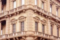 Travel to Italy - historical street of Catania, Sicily, facade of ancient buildings