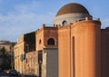 Travel to Italy - historical street of Catania, Sicily, facade of old church