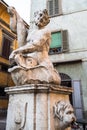 medieval Fontana del Delfino in Bergamo city Royalty Free Stock Photo