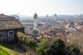 old house and skyline of Brescia city