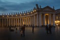 Travel to Italy - people on Piazza San Pietro St Peter`s Square and view of St Peter Basilica in Vatican city Royalty Free Stock Photo