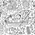 Travel to Italy. Seamless pattern for your design