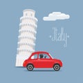 Travel to Italy vector illustration. Design element with Italian Pisa