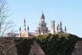 towers of Monastery Certosa di Pavia in spring Royalty Free Stock Photo