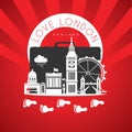 Travel to London England. Red Landmarks Monuments