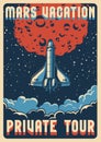 Travel To Mars Colorful Poster