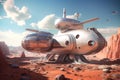 Travel to Mars future concept spaceship