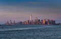 Travel to New York. Sunset over the skyline of Manhattan, one of the most touristic cities in the world. Royalty Free Stock Photo