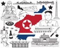 Travel to North Korea if you can doodle drawing icon Royalty Free Stock Photo