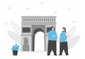 Travel to Paris or France Vector Illustration Background. Time to Visit for See the Beautiful and Romantic Scenery at the Eiffel