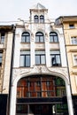 Facade of old apartment house in Wroclaw city