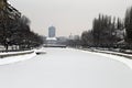 Travel to Romania: Frozen river, Bucharest center