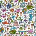 Travel to Singapore. Seamless pattern for your design