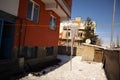 Travel to Turkey. Erzurum -50 degrees during winter. Ice on clothesline Royalty Free Stock Photo