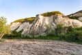 garden near rock slope in Uchisar village Royalty Free Stock Photo