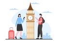 Travel to United Kingdom Background Vector Illustration. Time to Visit the Icon Landmarks of these World Famous Tourist